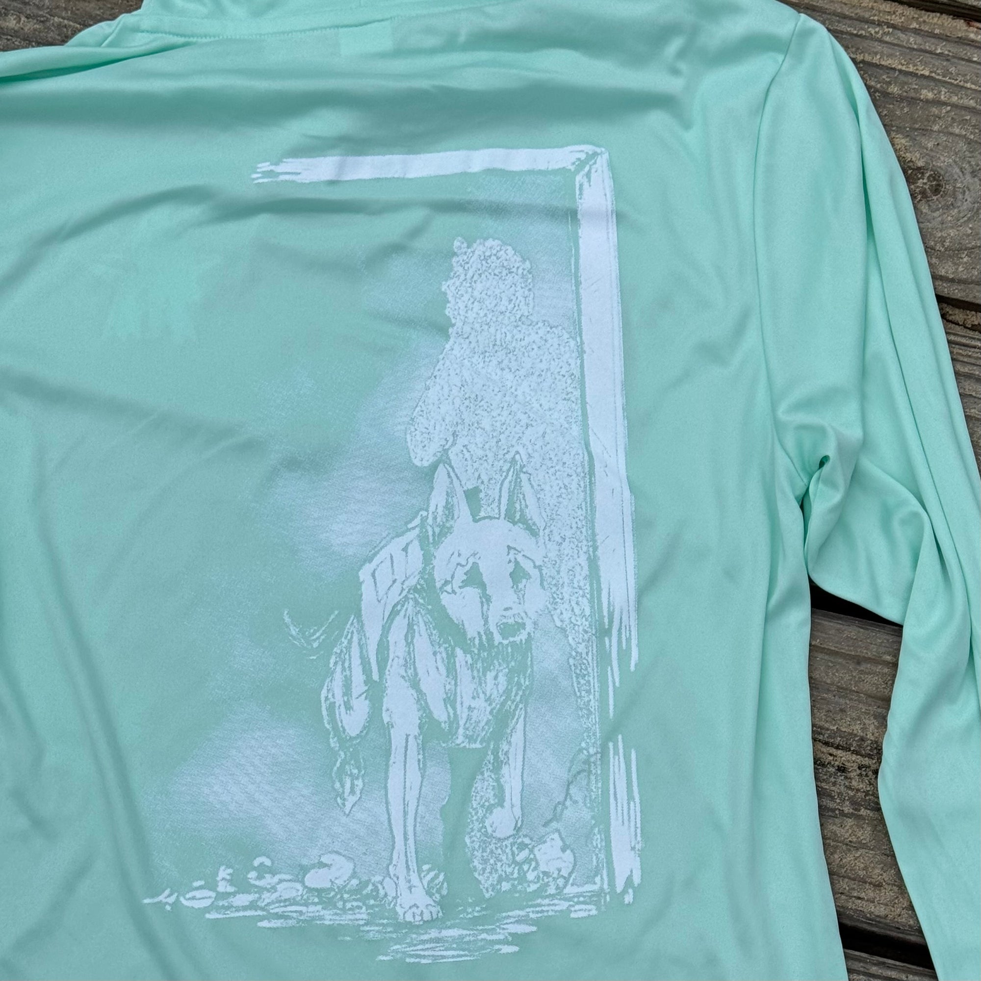 "Dog In" Hooded Long Sleeve UV Shirt - Mint Green
