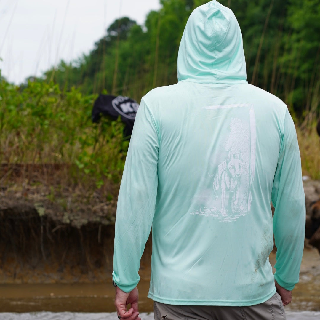 "Dog In" Hooded Long Sleeve UV Shirt - Mint Green